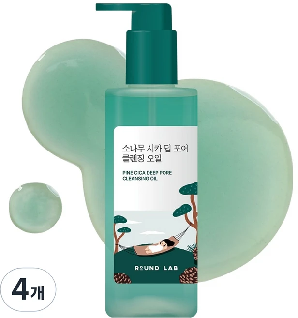 라운드랩 소나무 시카 딥 포어 클렌징 오일, 4개, 200ml - 쿠팡