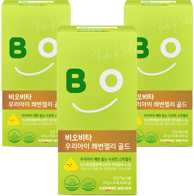 비오비타 우리아이 쾌변젤리 골드 20p, 400g, 3개