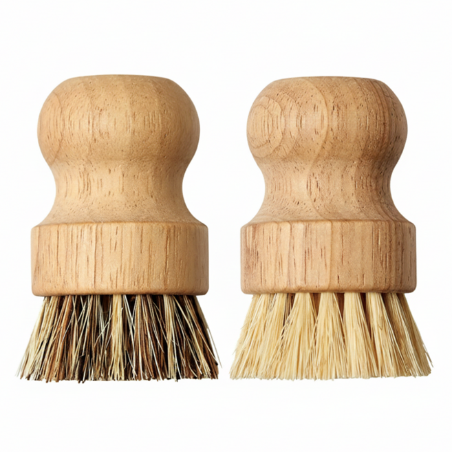 comet 多用途天然材質椰子劍麻清潔刷 2件組, 1組, 木頭