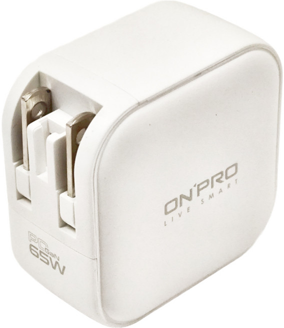 ONPRO GaN 超急速充電器 UC-GAN65W pro2, 冰雪白, 1個