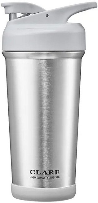 CLARE 316陶瓷冰霸杯 吸管保溫杯, 銀色, 750ml, 1個
