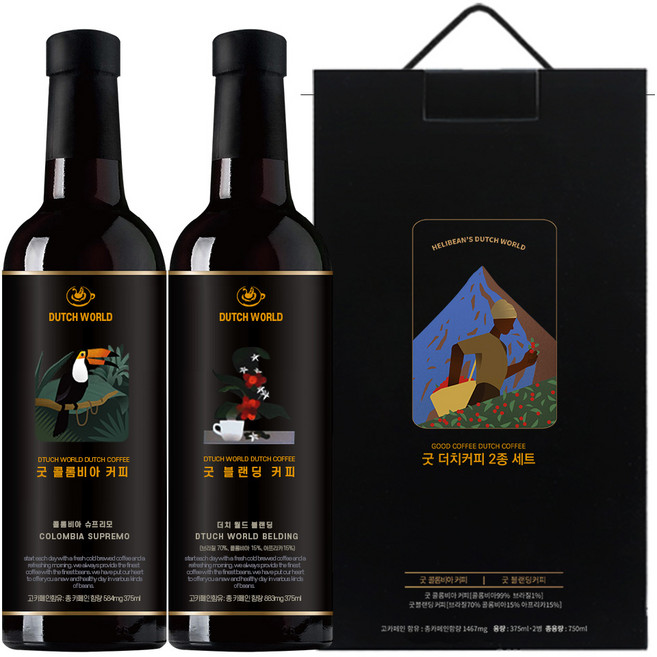 헬리빈 굿 더치커피 2종 세트, 슈프리모 375ml + 블랜딩 375ml, 1세트