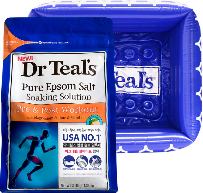 닥터틸즈 엡섬솔트 프리&포스트 1.36kg + 족욕용 튜브, 2L × 1세트, 1개