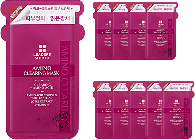 리더스 메디유 아미노 클리어링 마스크팩, 10개입, 1개