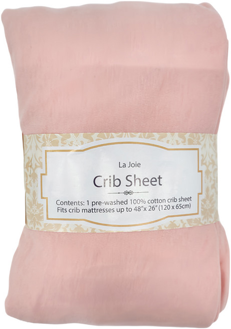 La Joie 喬依思 100/純棉彈性床包, 素粉色, 1個