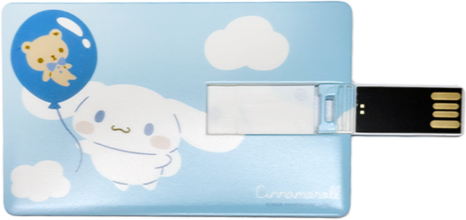 Sanrio 三麗鷗 大耳狗 喜拿卡片式USB2.0 插畫風格隨身碟 Haushin01, 128GB, 1個