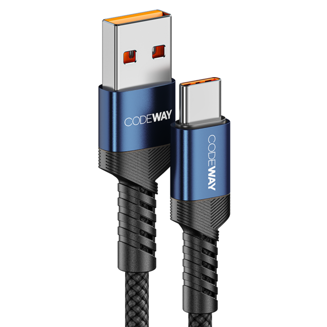 CODEWAY USB-A-USB-C針高速傳輸充電線, 藍色, 3m, 1條