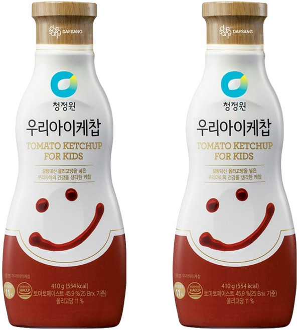 청정원 우리아이 토마토 케찹, 410g, 2개