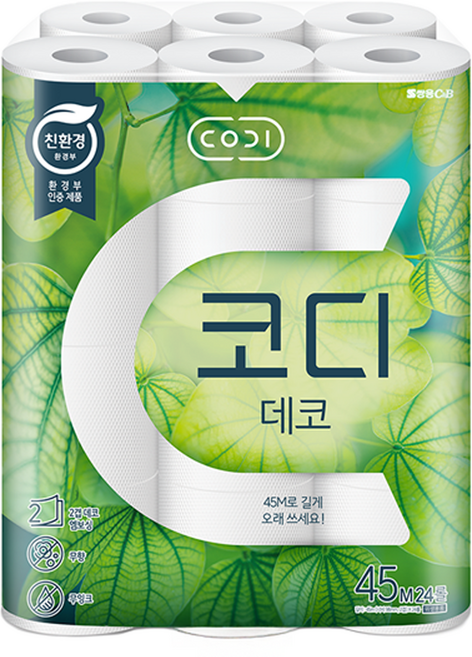 코디 데코 2겹 롤화장지 45 m, 24개입, 1개