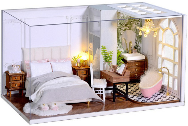 CUTE ROOM 智趣屋 DIY 手作袖珍屋 附防塵罩 QT-011, 慵懶日常, 1個