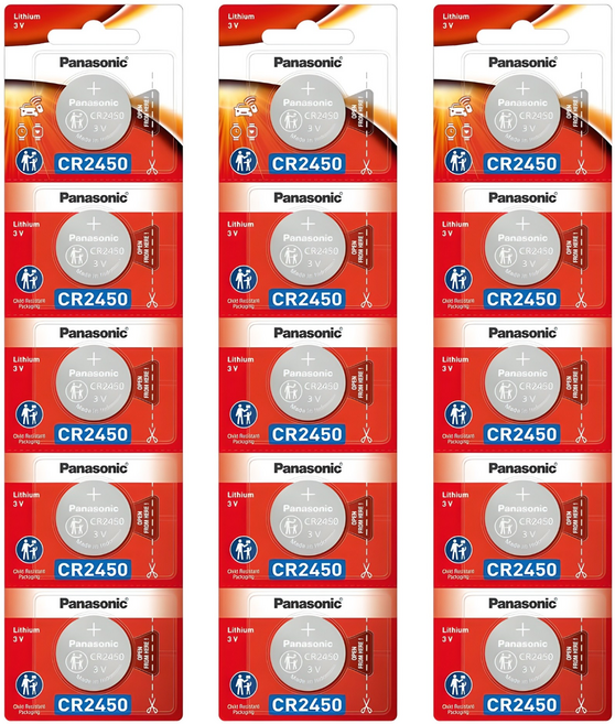 파나소닉 리튬 코인건전지 CR2450, 5개입, 3개
