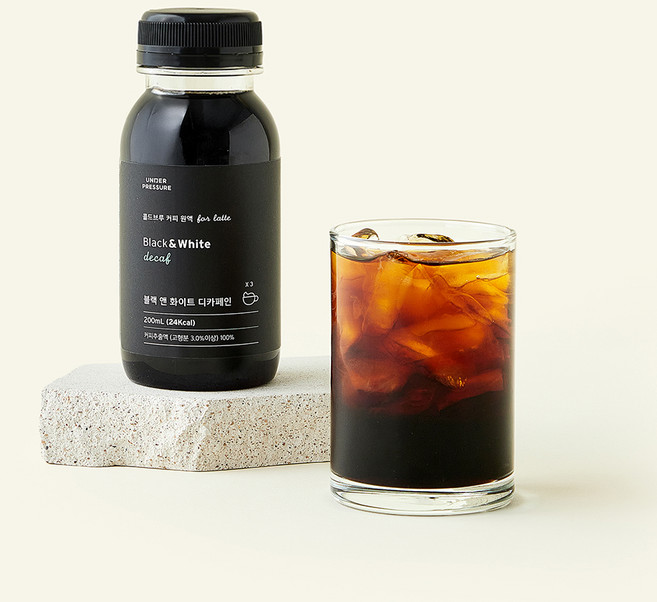 언더프레셔 블랙 앤 화이트 커피원액 디카페인, 1개, 200ml
