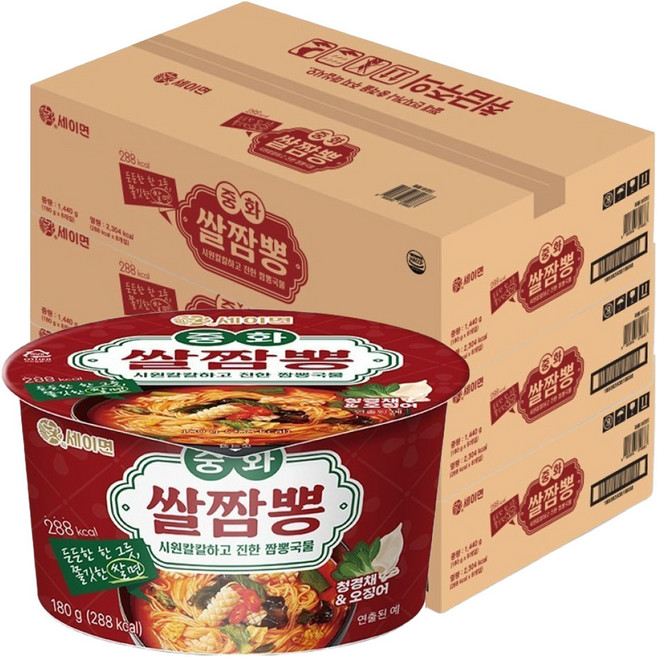세이면 중화 쌀짬뽕 180g, 24개