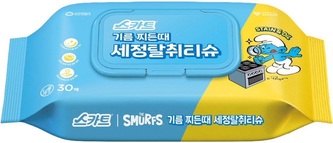 스카트 기름때전용 세정티슈 30매, 1개
