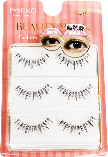 MEKO 韓系女團御用無痕假睫毛 甜美自然 3對, I-023, 1組