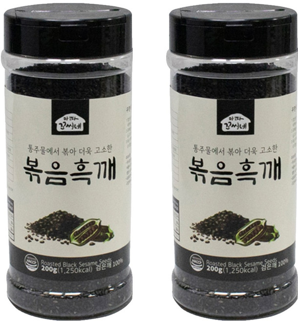 아따꼬시네 우영식품 통주물에서 볶아 더욱 고소한 볶음흑깨, 200g, 2개
