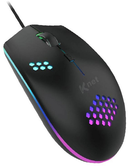 KTnet 廣鐸 M7 LED閃漾蜂巢光學鼠USB, KTMS276U, 黑色