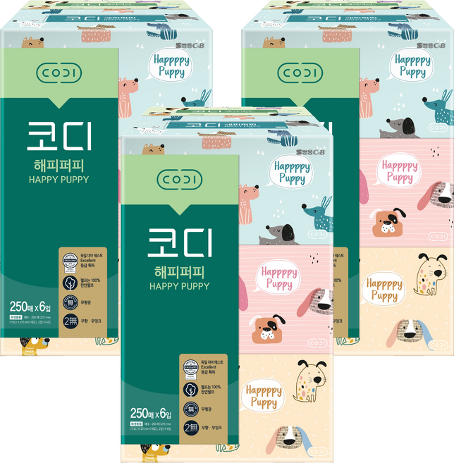 코디 해피퍼피 미용티슈, 18개