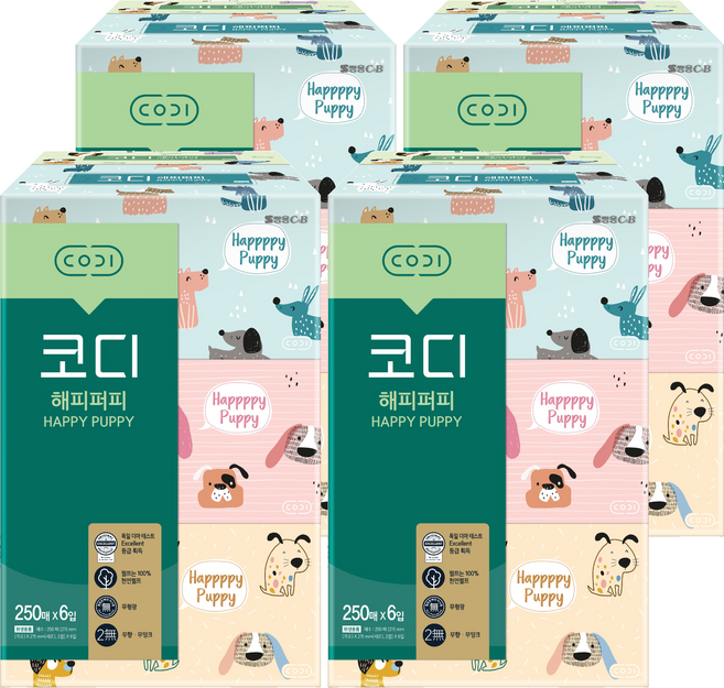 코디 해피퍼피 미용티슈, 24개, 250개입