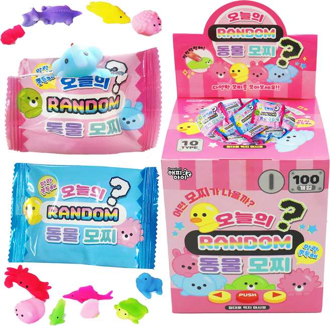 해피아이몰 동물 모찌 말랑이 촉감발달완구 100p, 랜덤 발송, 980g, 1개