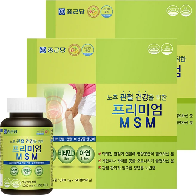 종근당 프리미엄 MSM, 120정, 4개 - 쿠팡