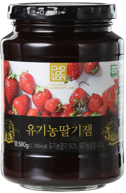 초록원 유기농 딸기잼, 580g, 1개