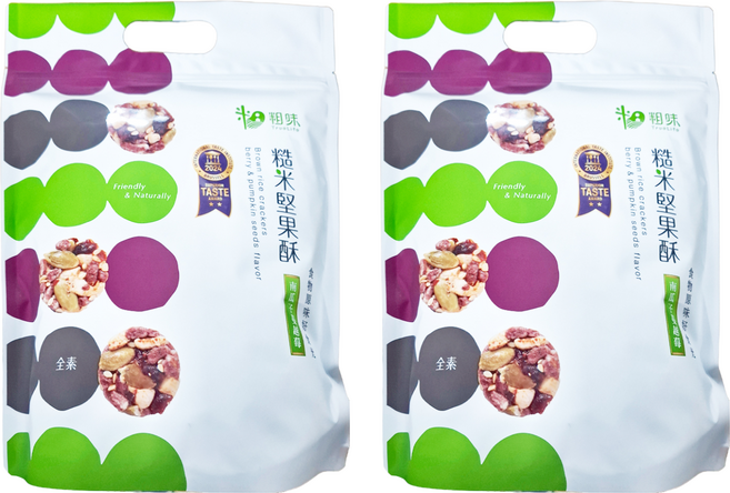 True Life 粗味 健康糙米水果酥 糙米堅果酥 南瓜子蔓越莓, 2包, 160g