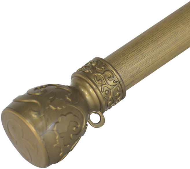 썬데코 25mm 장구 커튼봉 + 조절브라켓 세트, 골드블랙