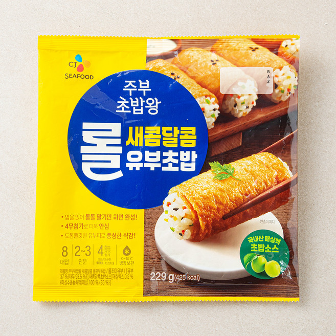 CJ씨푸드 주부초밥왕 새콤달콤 롤유부초밥, 229g, 1개