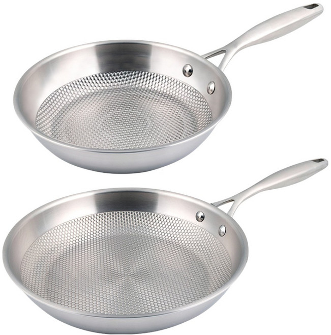 리빙글로리 마스타스타 국내생산 무연마 통5중 프라이팬 세트, 혼합색상, 프라이팬 20cm + 프라이팬 24cm, 1세트