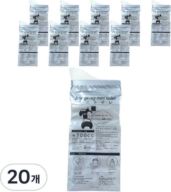 안이네 휴대용 일회용 패드 소변 주머니 700ml, 20개