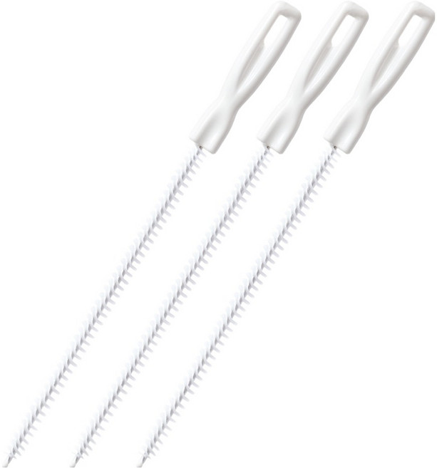 리빙메이커 세면대 싱크대 배수구 청소솔, 화이트, 3개