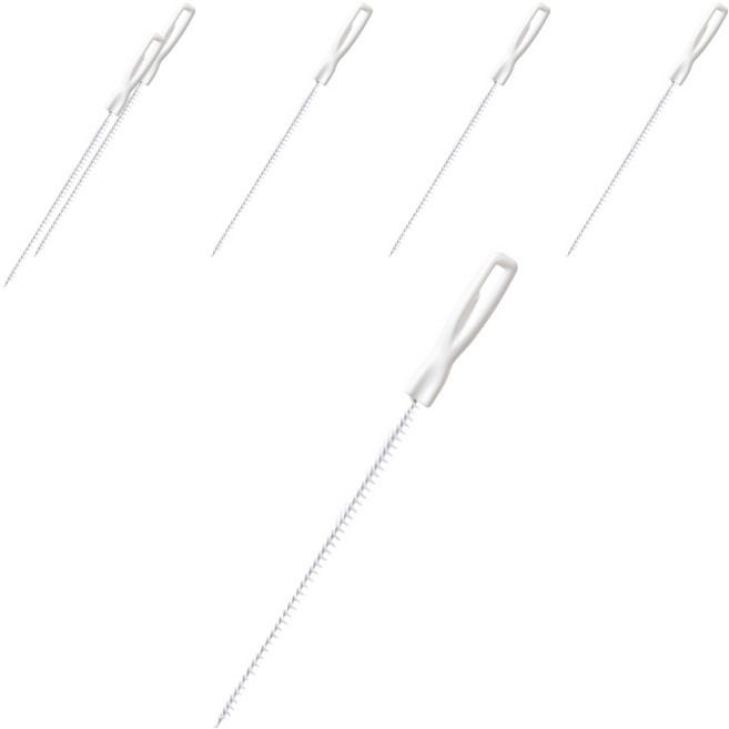 리빙메이커 세면대 싱크대 배수구 청소솔, 화이트, 6개