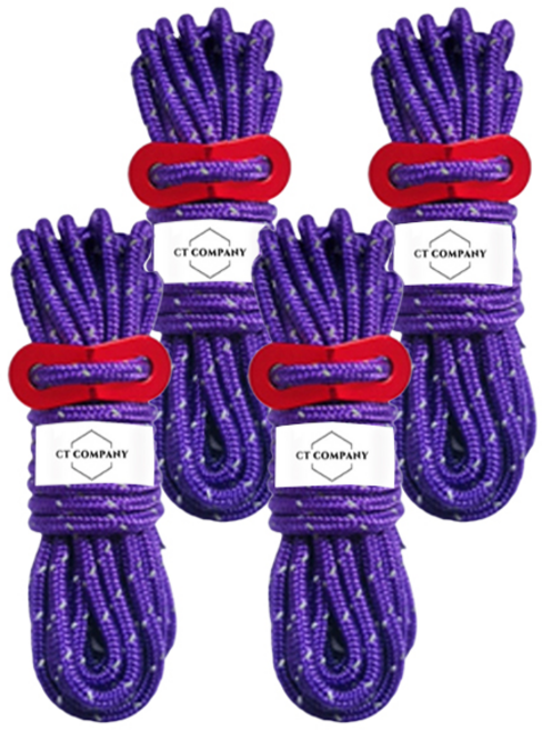 씨티컴퍼니 캠핑 감성 반사 로프 4세트, 퍼플