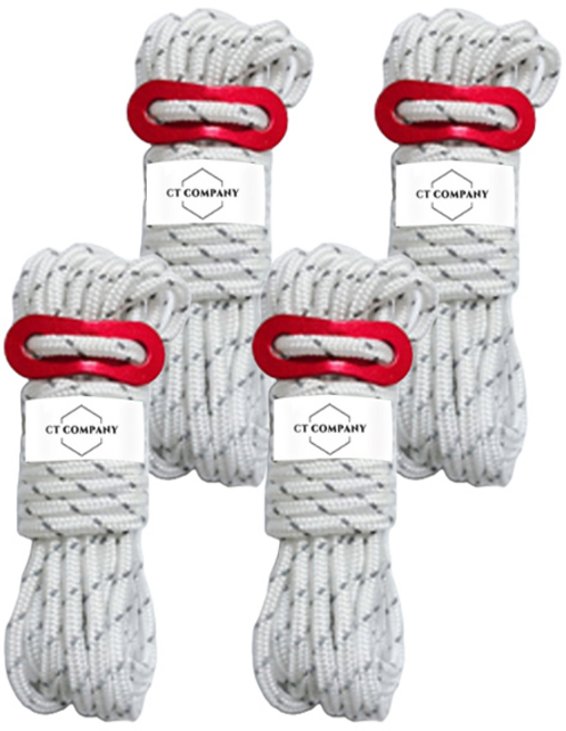 씨티컴퍼니 캠핑 감성 반사 로프 4세트, 화이트