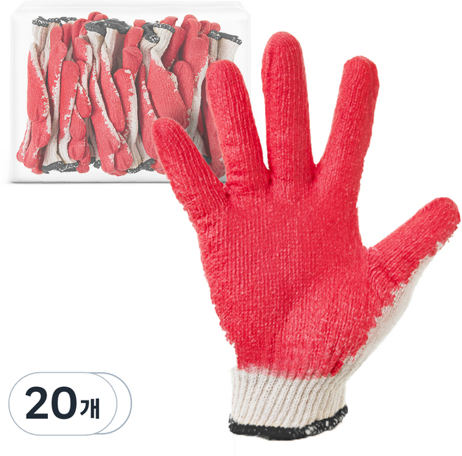 탐사 반코팅 면장갑, 화이트, 20개