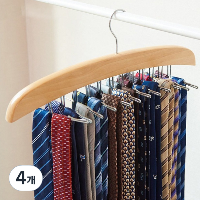 넥타이 스카프 나시 허리띠 벨트 다용도 걸이, 베이지, 4개
