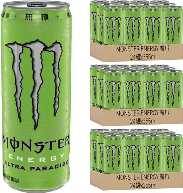 MONSTER ENERGY 魔爪 超越仙境碳酸能量飲料, 355ml, 72罐