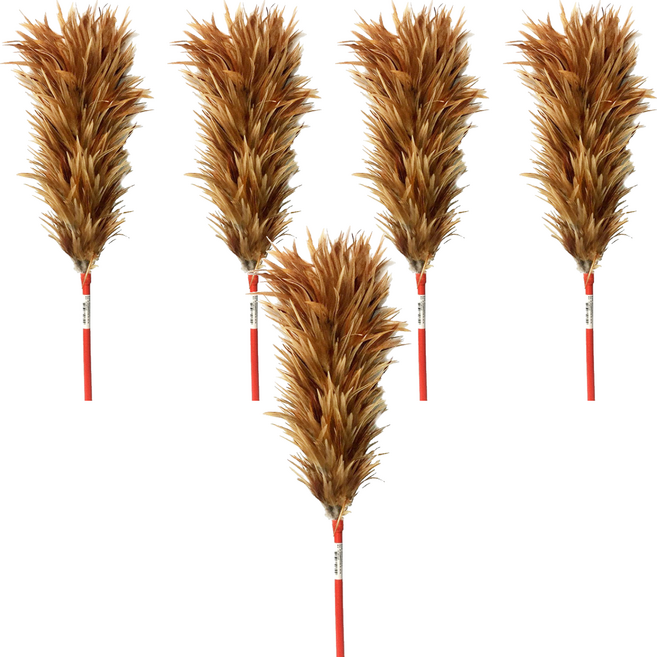 雞毛撢 尺4, 5支, 棕色 + 紅色