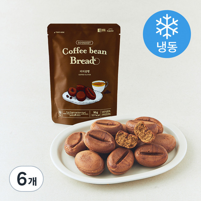 스윗팔렛트 커피콩빵 (냉동), 90g, 6개, 1개입