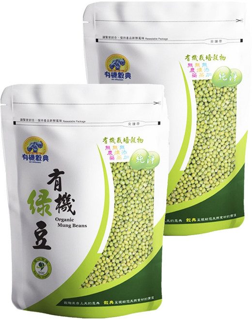 有機穀典 有機綠豆, 500g, 2包