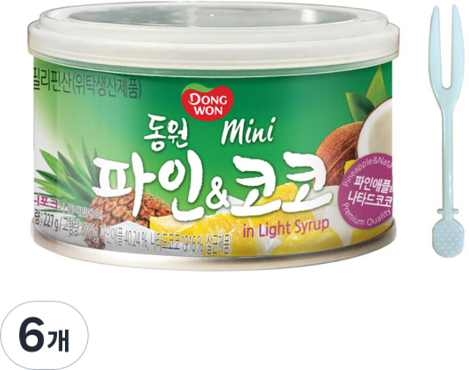 동원 미니 파인코코, 227g, 6개
