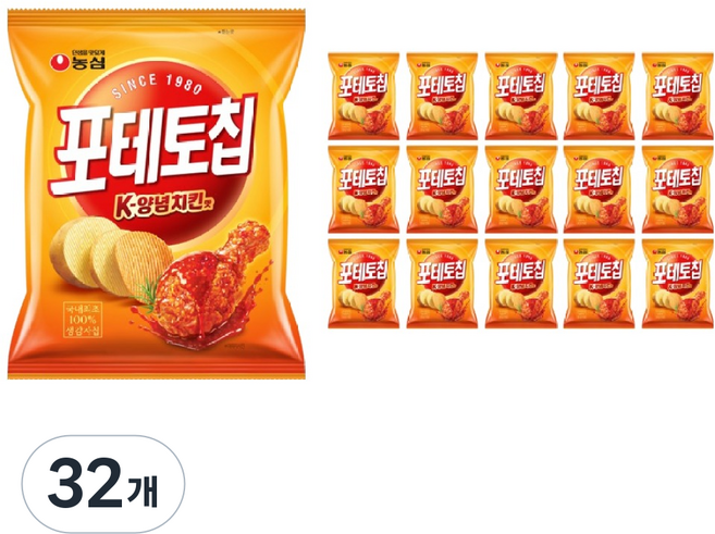 포테토칩 K 양념치킨맛, 32개, 50g