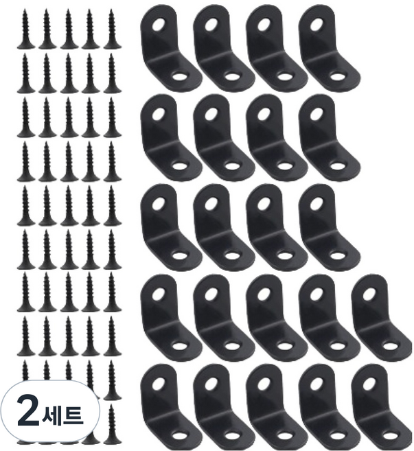 OON 不鏽鋼短圓形角鐵 B型 2mm 22入 + 螺絲釘 50入 組, 2套