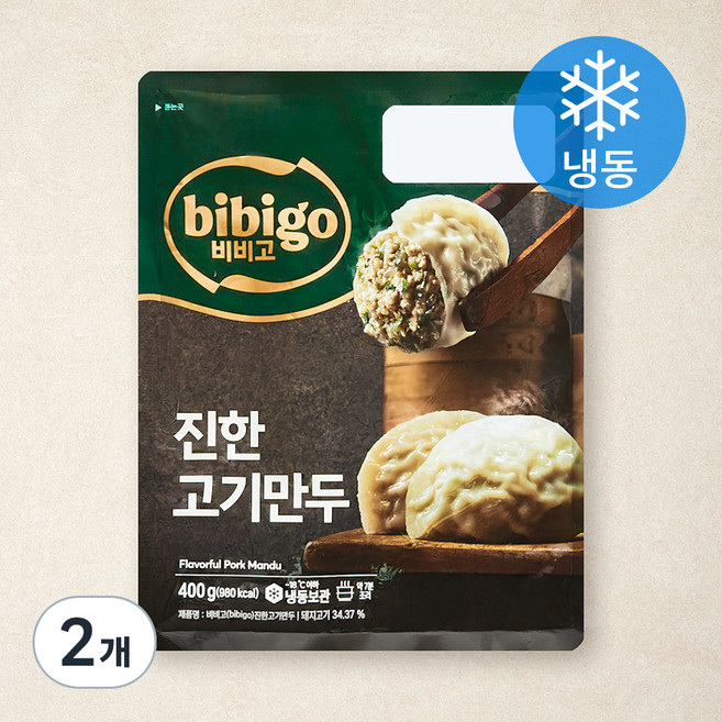비비고 진한 고기만두 (냉동), 327g, 2개