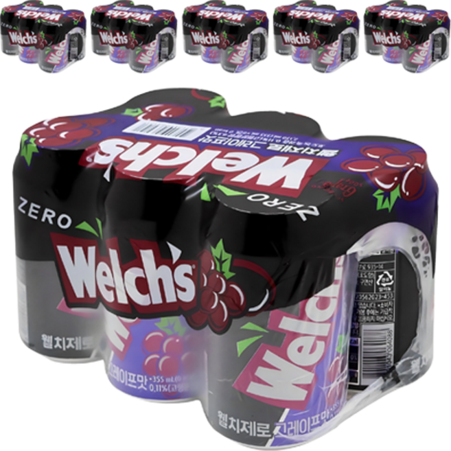웰치스 제로 그레이프맛, 355ml, 36개