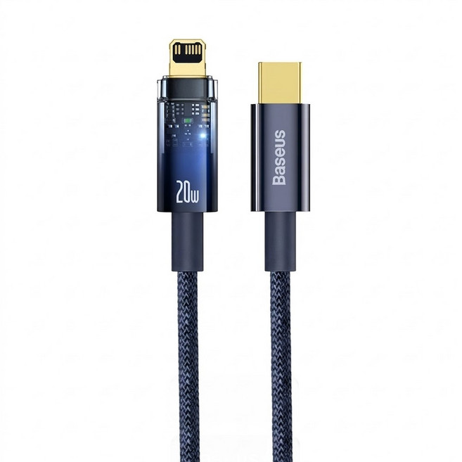 Baseus 倍思 探索者系列 智能斷電充電線 PD快充 Type-C, 藍色, 1條, 1m