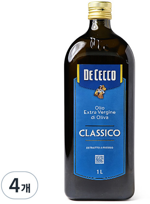 데체코 올리오 엑스트라 버진 디 올리바, 1L, 4개