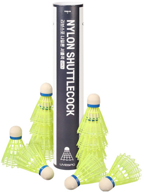 리브스포 나일론 배드민턴 셔틀콕, 혼합색상, 1개, 12개입