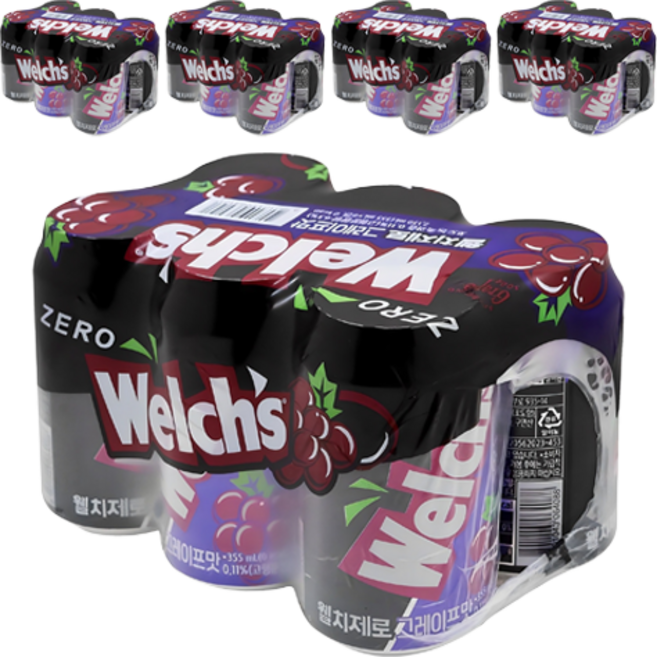 웰치스 제로 그레이프맛, 355ml, 30개